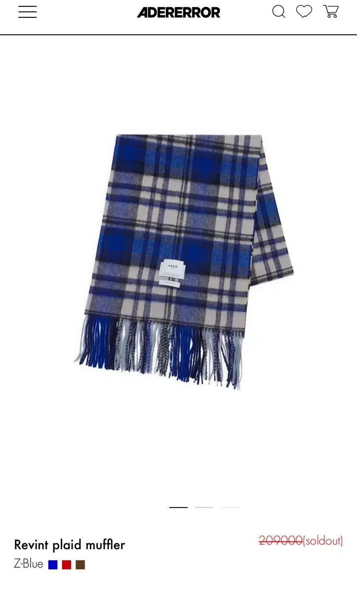 아더에러 Revint plaid muffler